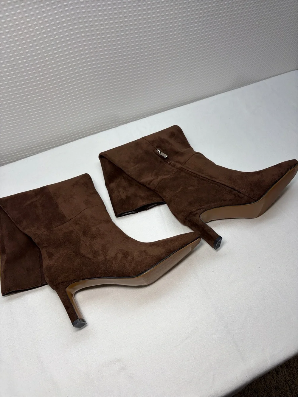 Brown Suede Over-the-Knee Boots with Block Heel